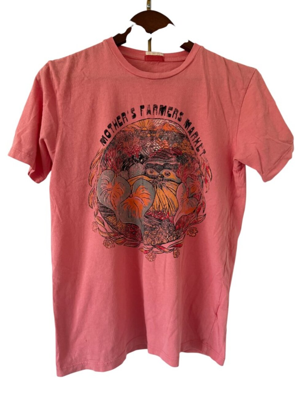 MOTHER "Farmer's Market" The Rowdy Graphic Tee – XS (fits like a M)- Coral pink